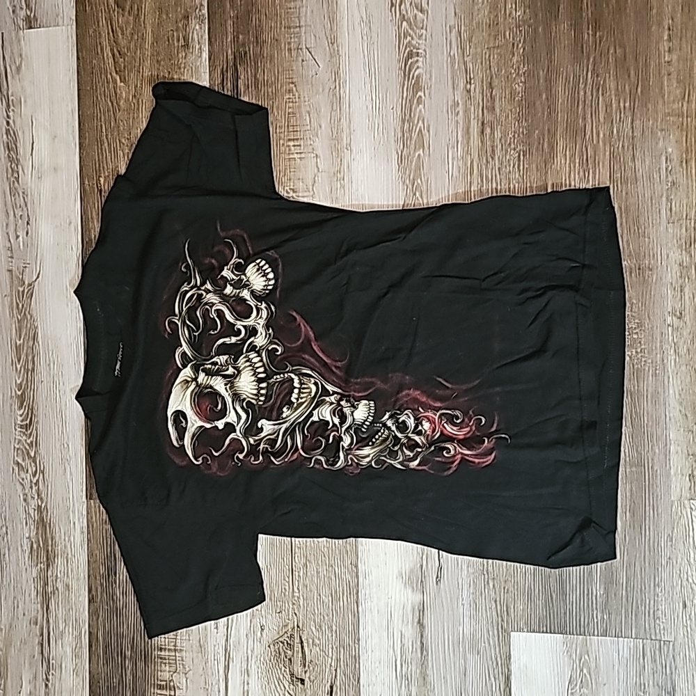 NTD Apparel skull Cyber Punk print tee shirt